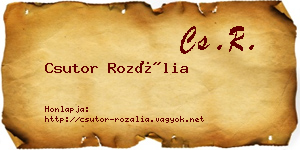 Csutor Rozália névjegykártya